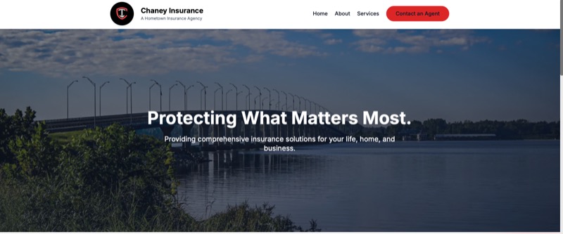 Chaney insurance one-page website — Oklahoma project by Redeemed Digital
